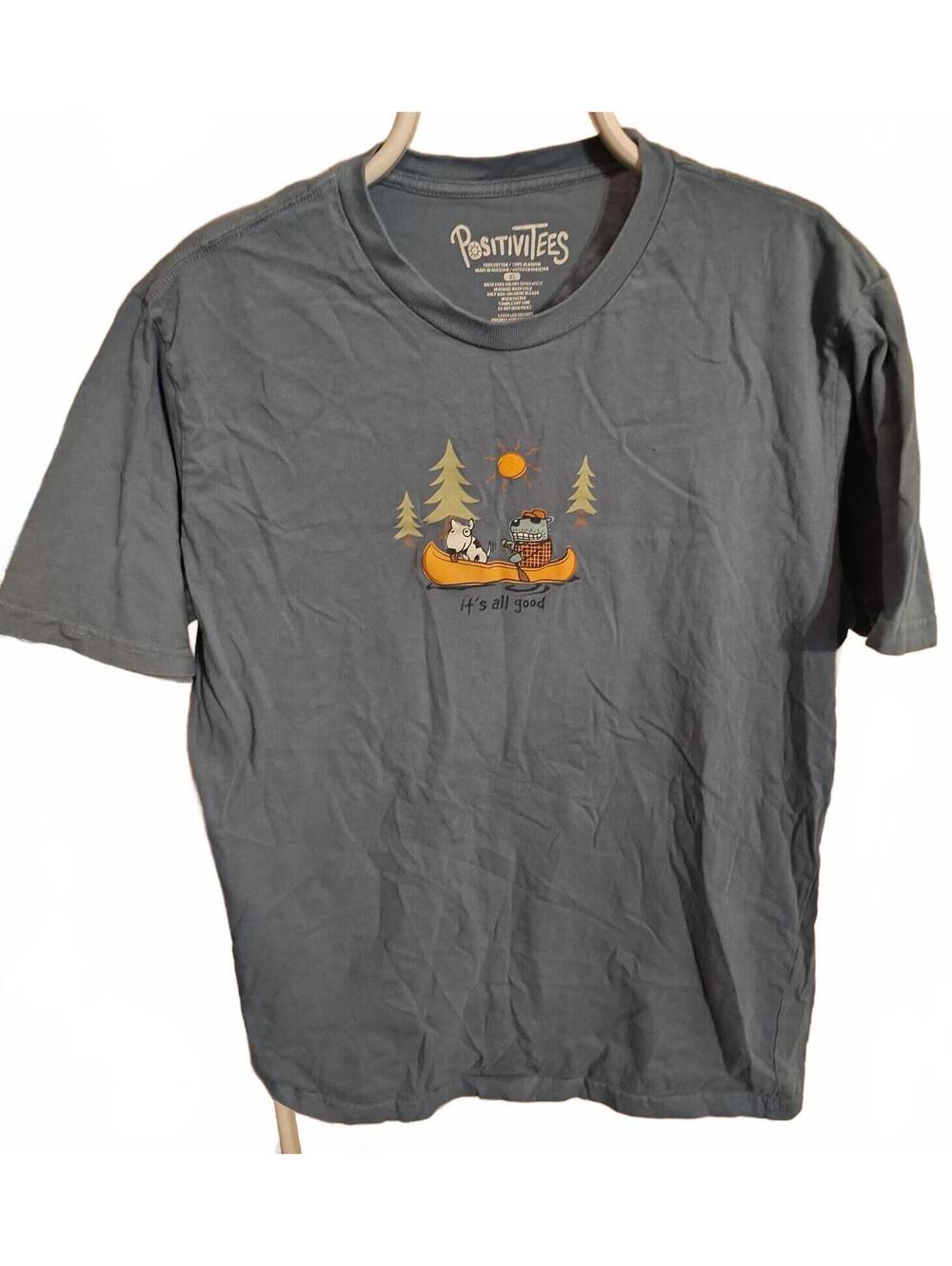 Positivetees t-shirt - it's all good - dogs on boat- size XL